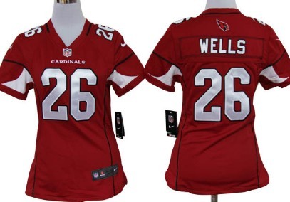 Nike Arizona Cardinals #26 Chris Wells Red Game Womens Jersey