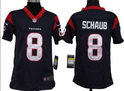 Nike Houston Texans #8 Matt Schaub Blue Game Kids Jersey 