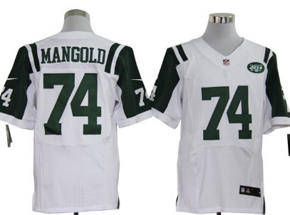 Nike New York Jets #74 Nick Mangold White Elite Jersey 