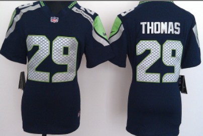 Nike Seattle Seahawks #29 Earl Thomas Navy Blue Game Womens Jersey