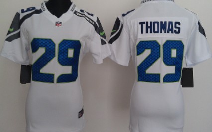 Nike Seattle Seahawks #29 Earl Thomas White Game Womens Jersey