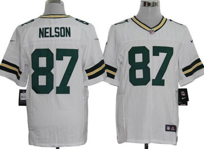 Nike Green Bay Packers #87 Jordy Nelson White Elite Jersey 