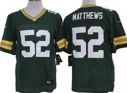 Nike Green Bay Packers #52 Clay Matthews Green Elite Jersey 