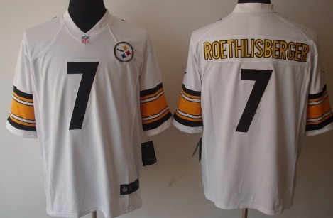 Nike Pittsburgh Steelers #7 Ben Roethlisberger White Limited Jersey 