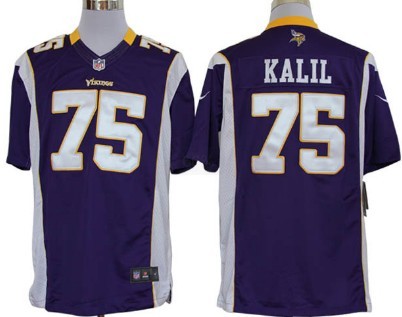 Nike Minnesota Vikings #75 Matt Kalil Purple Limited Jersey 