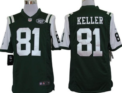 Nike New York Jets #81 Dustin Keller Green Limited Jersey 