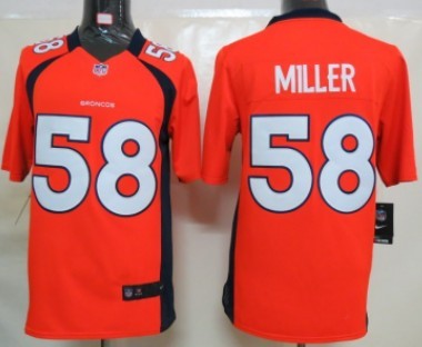 Nike Denver Broncos #58 Von Miller Orange Limited Jersey 