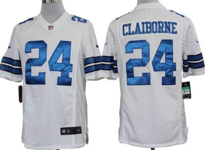 Nike Dallas Cowboys #24 Morris Claiborne White Limited Jersey 