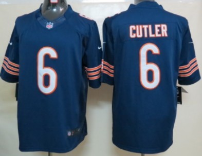 Nike Chicago Bears #6 Jay Cutler Blue Limited Jersey 