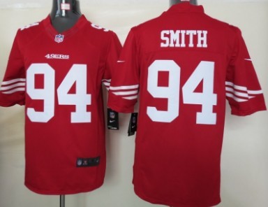 Nike San Francisco 49ers #94 Justin Smith Red Limited Jersey 