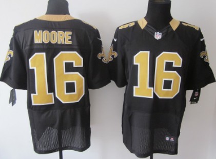 Nike New Orleans Saints #16 Lance Moore Black Elite Jersey