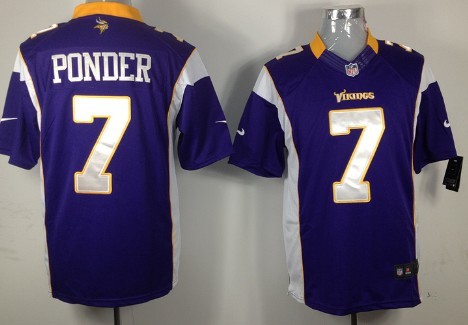 Nike Minnesota Vikings #7 Christian Ponder Purple Limited Jersey 