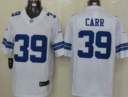 Nike Dallas Cowboys #39 Brandon Carr White Limited Jersey 