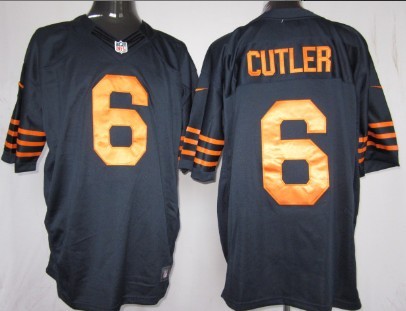 Nike Chicago Bears #6 Jay Cutler Blue With Orange Limited Jersey 