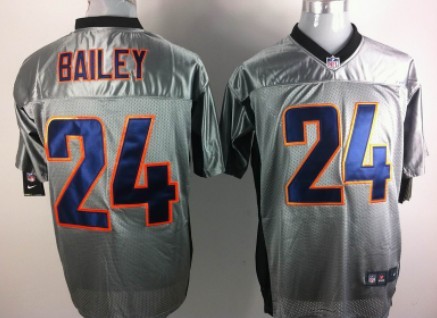 Nike Denver Broncos #24 Champ Bailey Gray Shadow Elite Jersey 