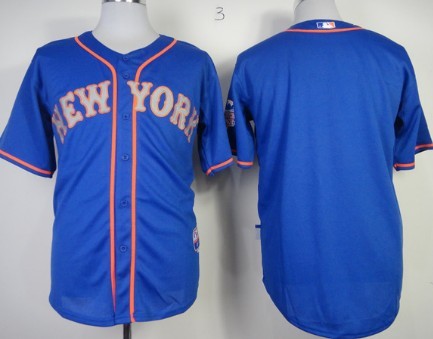 New York Mets Blank Blue With Gray Jersey 