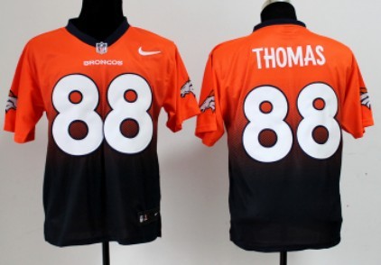 Nike Denver Broncos #88 Demaryius Thomas Orange/Blue Fadeaway Elite Jersey 