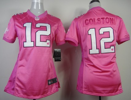 Nike New Orleans Saints #12 Marques Colston Pink Love Womens Jersey