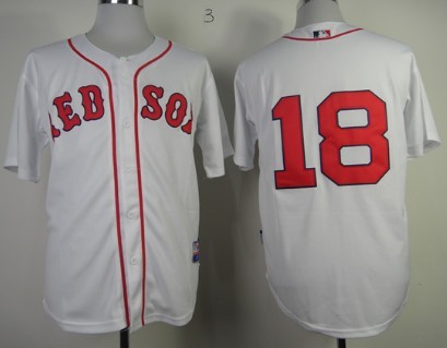 Boston Red Sox #18 Shane Victorino White Jersey 