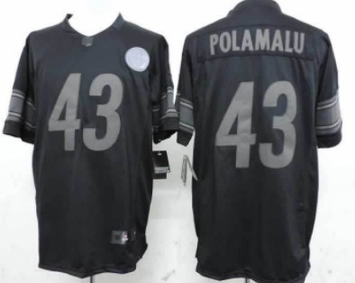 Nike Pittsburgh Steelers #43 Troy Polamalu Drenched Limited Black Jersey