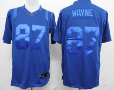 Nike Indianapolis Colts #87 Reggie Wayne Drenched Limited Blue Jersey