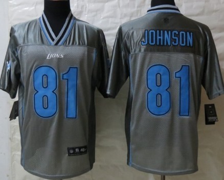 Nike Detroit Lions #81 Calvin Johnson 2013 Gray Vapor Elite Jersey