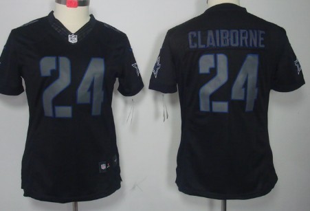 Nike Dallas Cowboys #24 Morris Claiborne Black Impact Limited Womens Jersey 