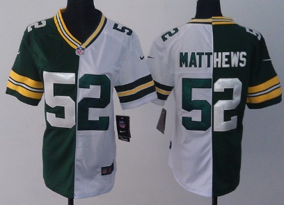 Nike Green Bay Packers #52 Clay Matthews Green/White Two Tone Womens Jersey 