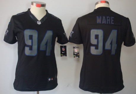 Nike Dallas Cowboys #94 DeMarcus Ware Black Impact Limited Womens Jersey