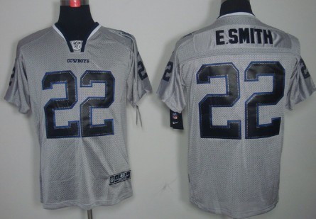 Nike Dallas Cowboys #22 Emmitt Smith Lights Out Gray Elite Jersey 