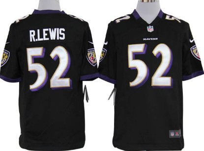 Nike Baltimore Ravens #52 Ray Lewis Black Game Kids Jersey 