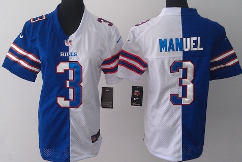 Nike Buffalo Bills #3 EJ Manuel Light Blue/White Two Tone Womens Jersey