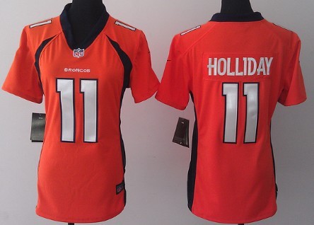 Nike Denver Broncos #11 Trindon Holliday 2013 Orange Game Womens Jersey