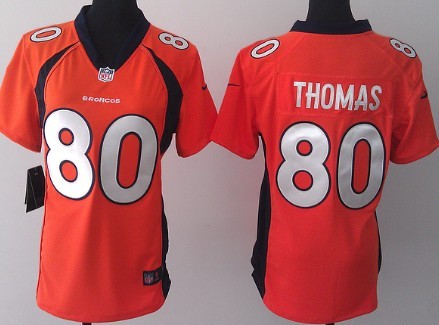 Nike Denver Broncos #80 Julius Thomas 2013 Orange Game Womens Jersey 