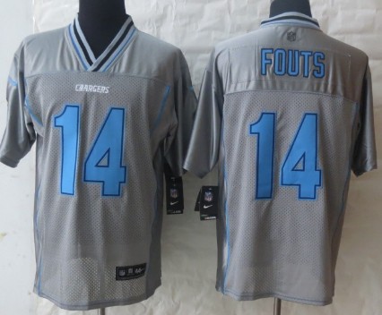 Nike San Diego Chargers #14 Dan Fouts 2013 Gray Vapor Elite Jersey