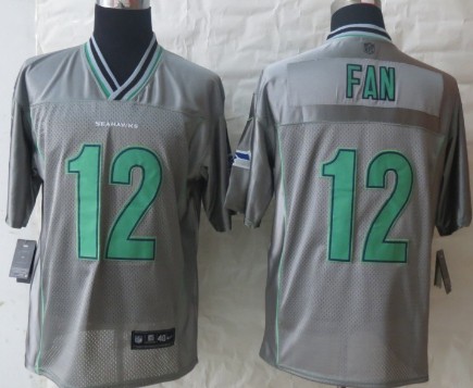 Nike Seattle Seahawks #12 Fan 2013 Gray Vapor Elite Jersey