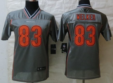 Nike Denver Broncos #83 Wes Welker 2013 Gray Vapor Kids Jersey 