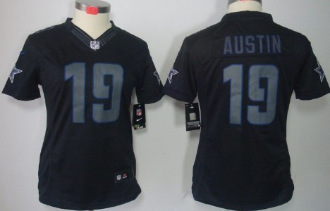 Nike Dallas Cowboys #19 Miles Austin Black Impact Limited Womens Jersey 