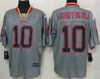 Nike Washington Redskins #10 Robert Griffin III Lights Out Gray Elite Jersey 