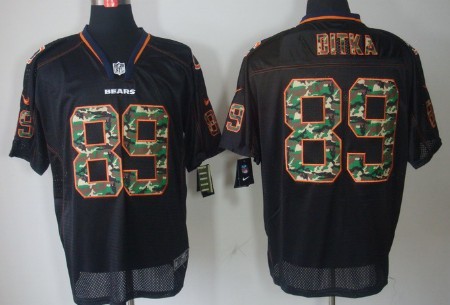 Nike Chicago Bears #89 Mike Ditka Black With Camo Elite Jersey 