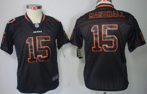 Nike Chicago Bears #15 Brandon Marshall Lights Out Black Kids Jersey 