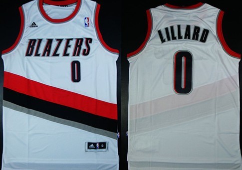 Portland Trail Blazers #0 Damian Lillard Revolution 30 Swingman White Jersey 