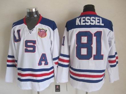 2010 Olympics USA #81 Phil Kessel White Jersey 