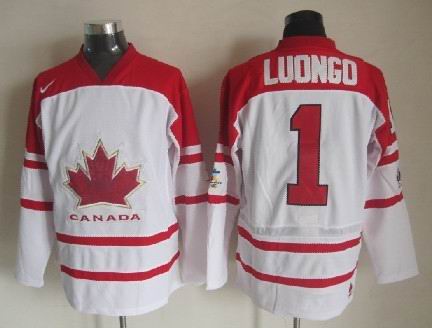 2010 Olympics Canada #1 Roberto Luongo White Jersey 