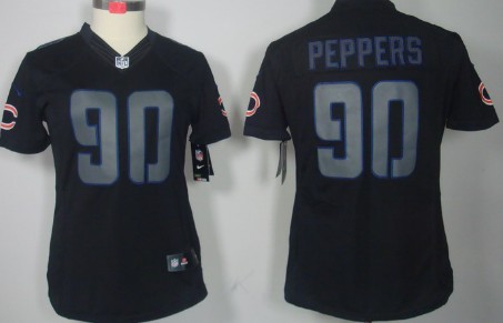 Nike Chicago Bears #90 Julius Peppers Black Impact Limited Womens Jersey 