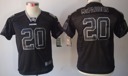 Nike Oakland Raiders #20 Darren McFadden Lights Out Black Kids Jersey 