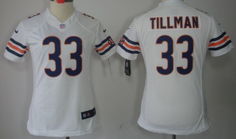 Nike Chicago Bears #33 Charles Tillman White Limited Womens Jersey 