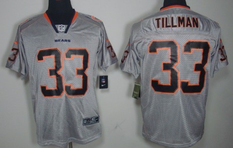 Nike Chicago Bears #33 Charles Tillman Lights Out Gray Elite Jersey 