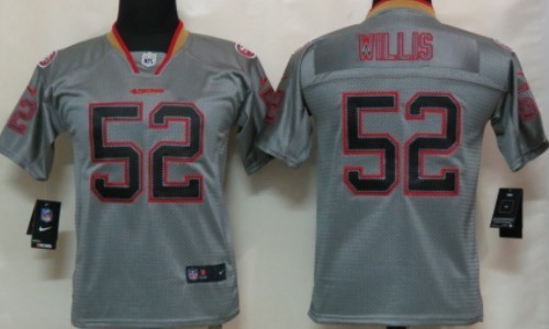 Nike San Francisco 49ers #52 Patrick Willis Lights Out Gray Kids Jersey 