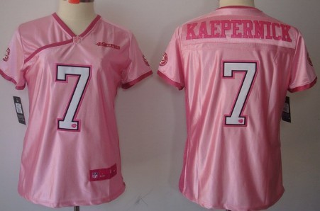 Nike San Francisco 49ers #7 Colin Kaepernick Pink Love Womens Jersey 